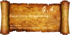 Gyuricza Armandina névjegykártya